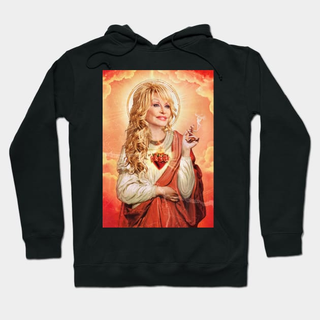 Saint dolly smoke Hoodie by bospizza99